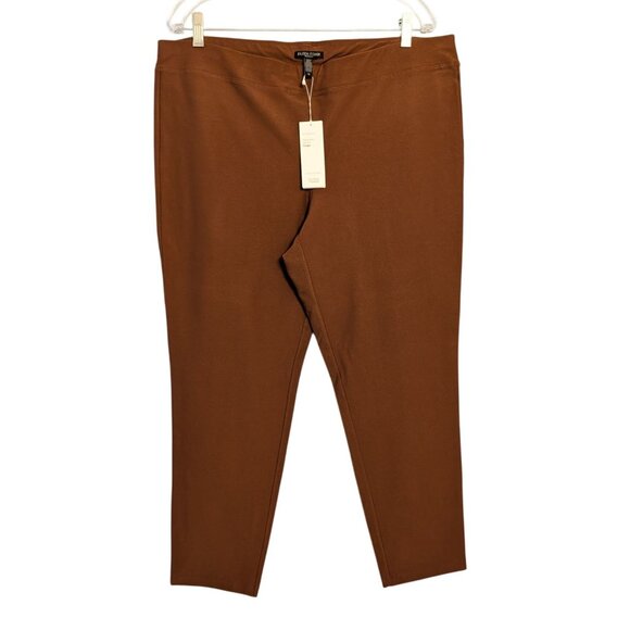 Eileen Fisher Womens 1X Nutmeg Slim Ankle Pants Stretch Crepe French Knit nwt - Picture 10 of 16